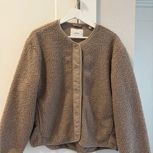 Aritzia Wilfred Taupe Teddy Jacket